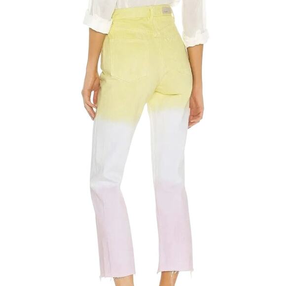 GRLFRND Mica Crop Color Block Changing Skies Fray Hem Jeans 26 - Picture 2 of 10